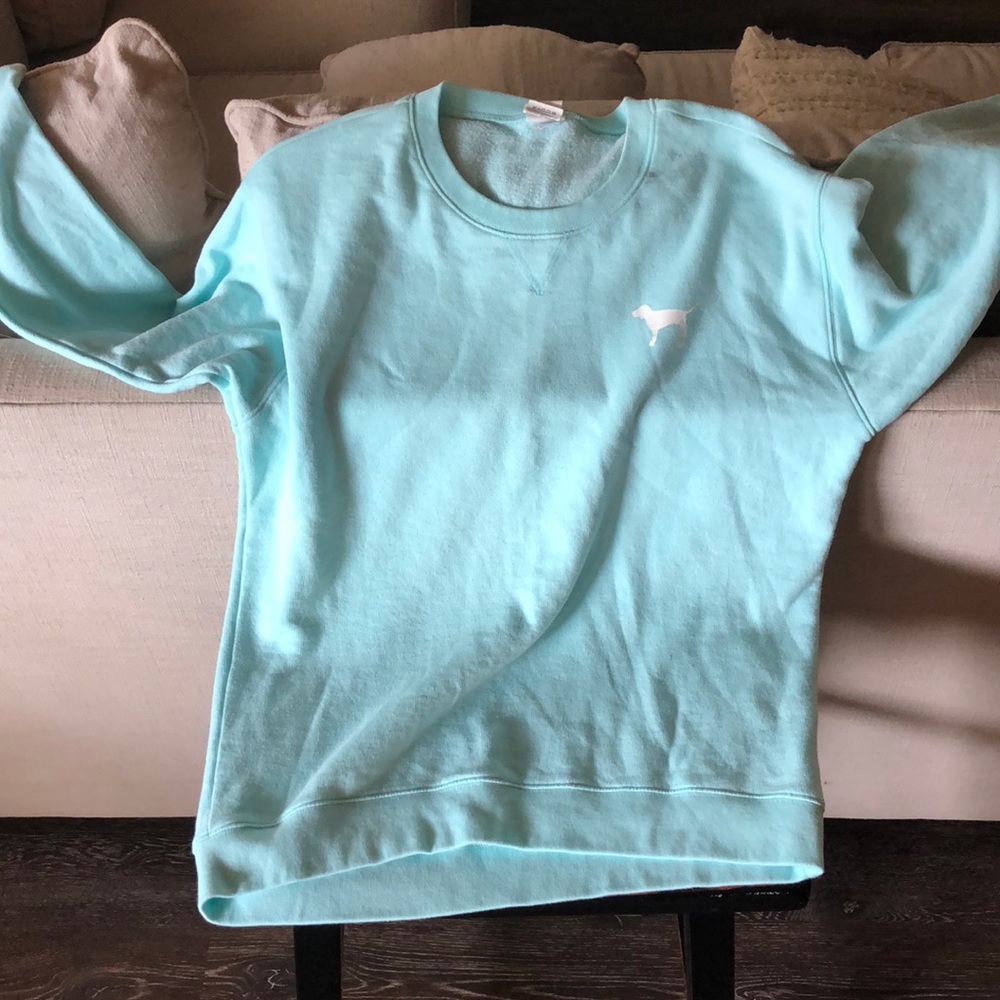 Soft turquoise/teal (VS Pink) crewneck sweatshirt